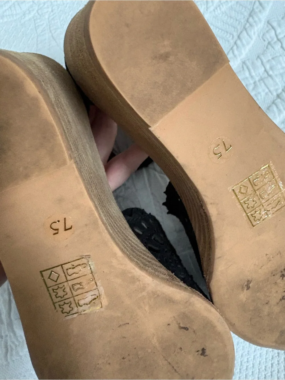 Jeffrey Campbell Del Sol wedges laser cut suede size 7.5